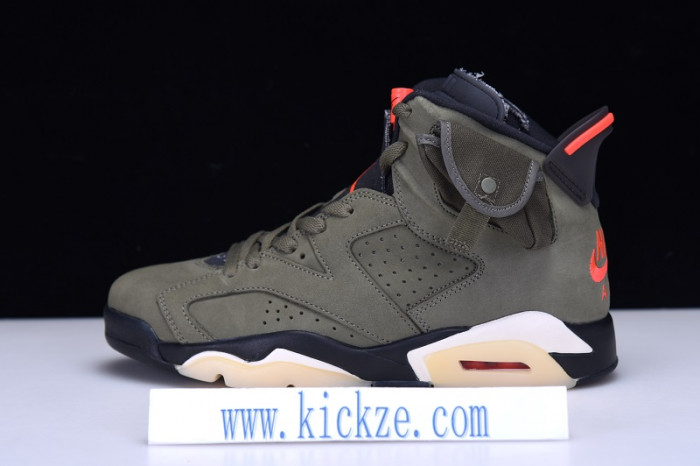 travis scott air jordan 6 medium olive - cn1084-200